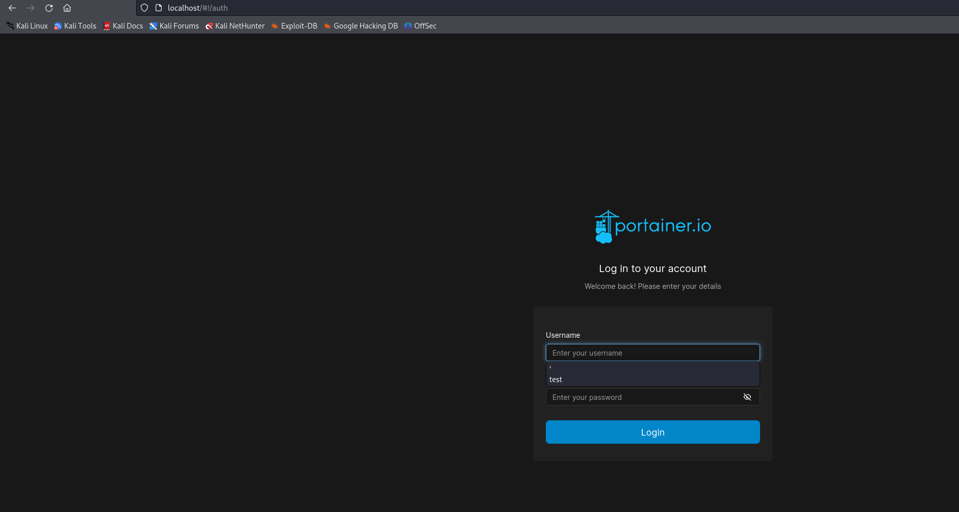 Portainer Login